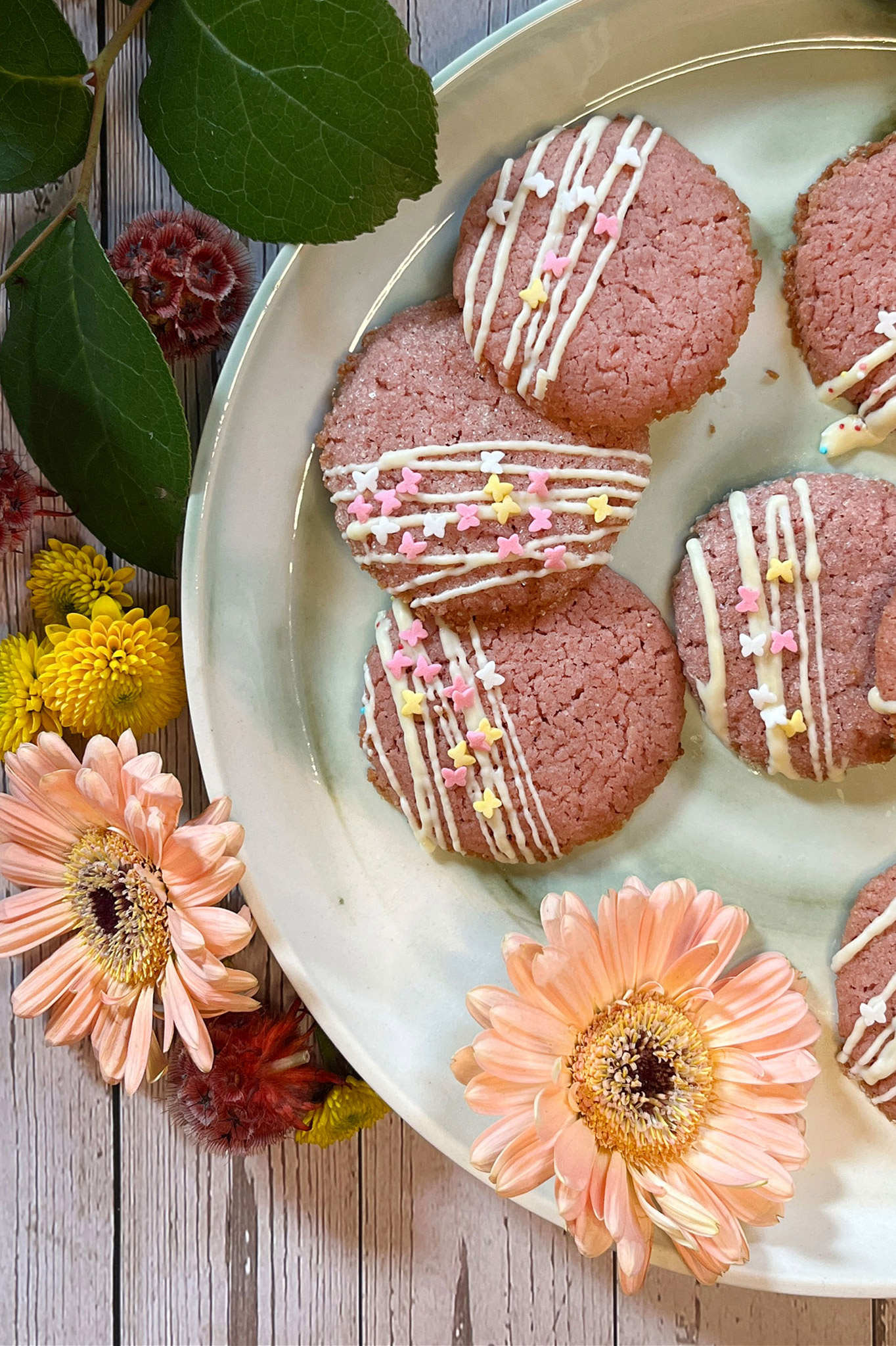 Rosa Erdbeer-Cookies - Lenas Kuchenzauberei